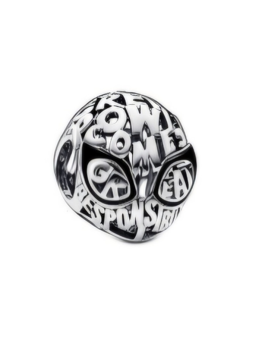 Pandora Black & Silver Scripted Marvel Charm